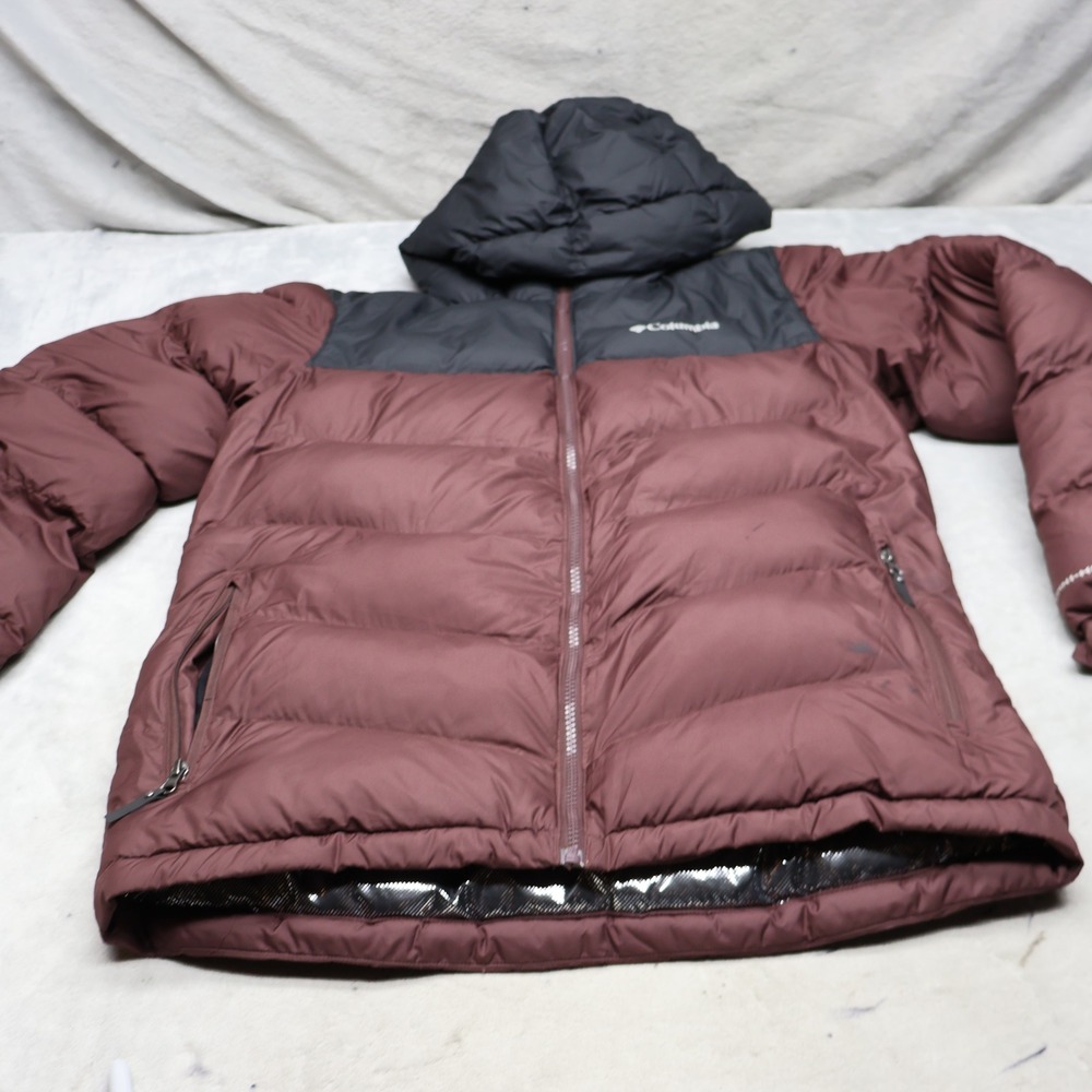 Columbia Jacket Mens Small Brown Lakeport Omni-Heat Insulated‎ Quilted Puffer